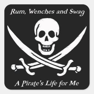 A Pirates Life black stickers - pack of 20