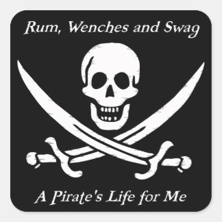 A Pirates Life black stickers - pack of 20