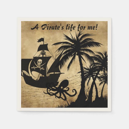 A Pirates Life For Me Caribbean Treasure Map Paper Napkins