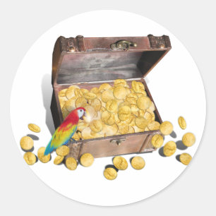 A Pirate's Treasure Chest Classic Round Sticker
