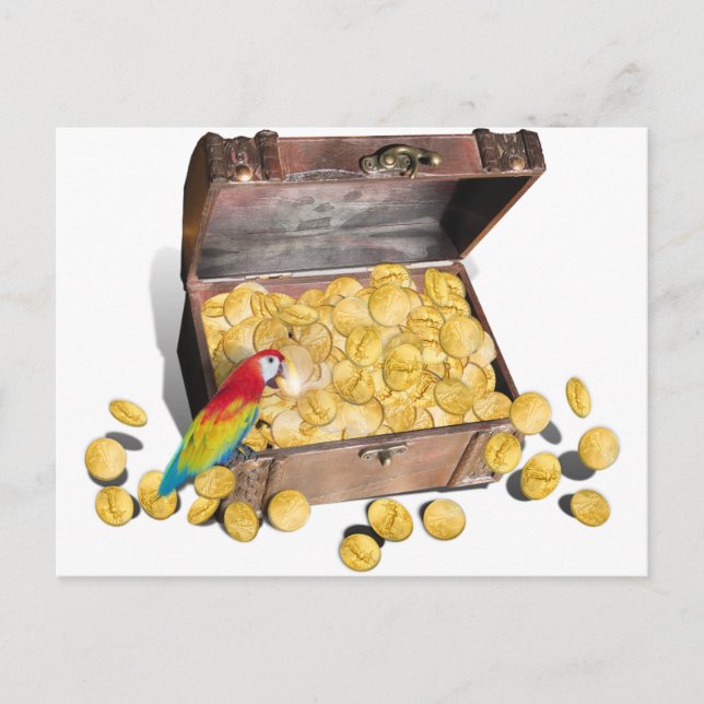 A Pirate's Treasure Chest Postcard (Front)
