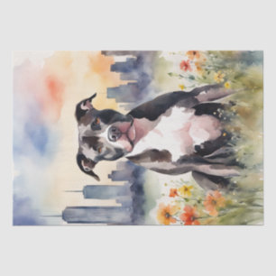 A Pitbull in a Meadow Decoupage Tissue Paper