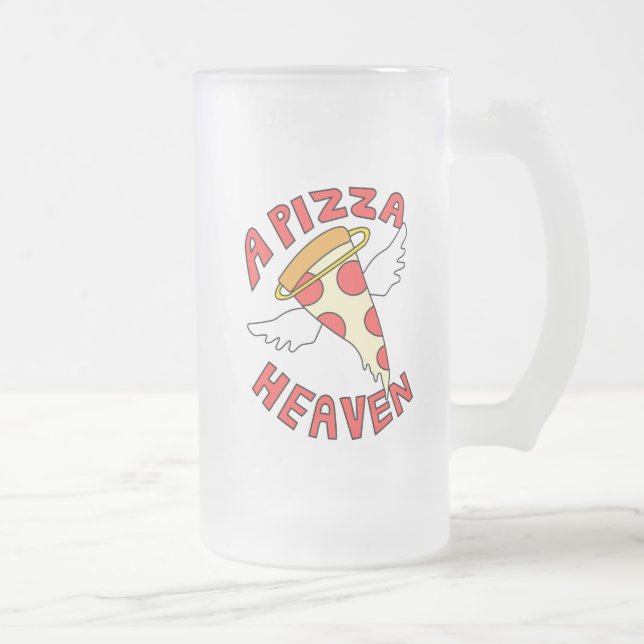 A Pizza Heaven Frosted Glass Beer Mug (Right)