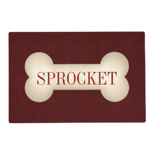 A Place for Pooch in Cream and Deep Red Placemat