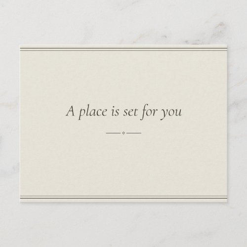 A Place Is Set for You — Invitation Postcard