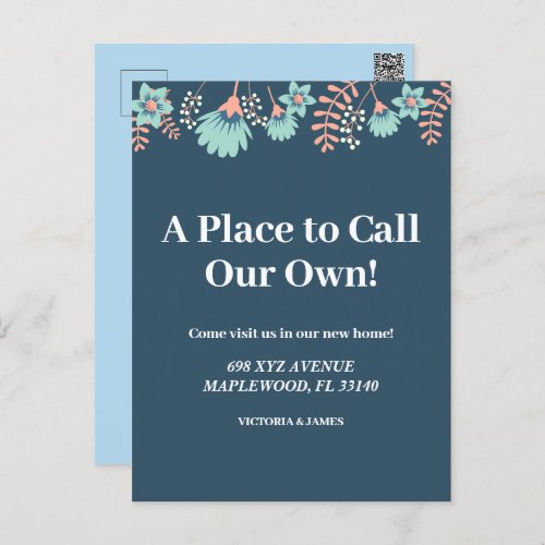 A place to call our own housewarming party floral  postcard