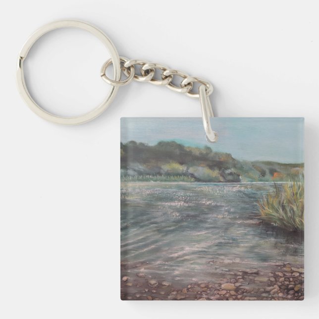 A place to dip your foot in the water keychain (Front)