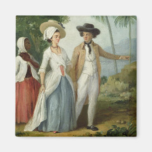 A Planter and his Wife, Attended by a Servant, c.1 Magnet