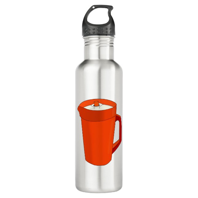 A Plastic Orange Pitcher Stainless Steel Water Bottle (Front)