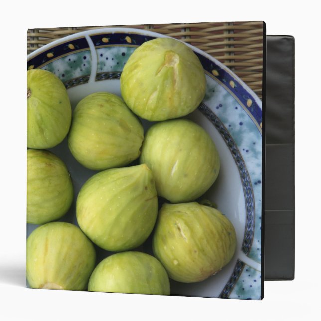 A plate of fresh Mediterranean Figs 3 Ring Binder (Front/Inside)