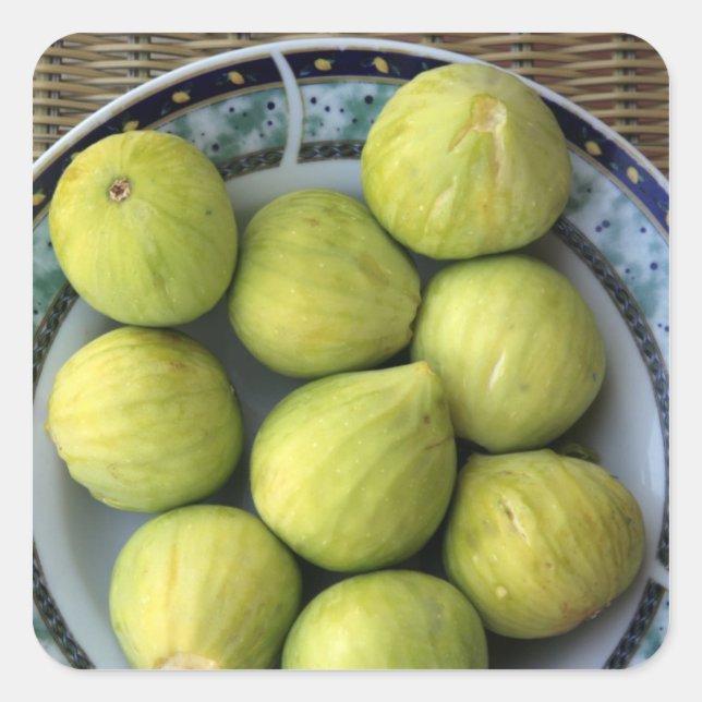 A plate of fresh Mediterranean Figs Square Sticker (Front)