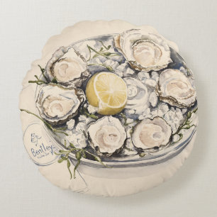 A Plate of Oysters 2012 Round Pillow
