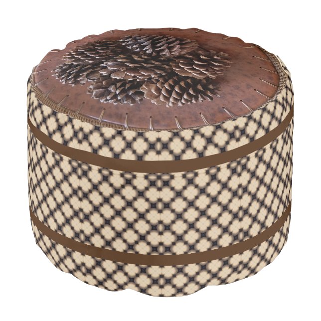 A Plate Of Pinecones Pouf (Angled Front)