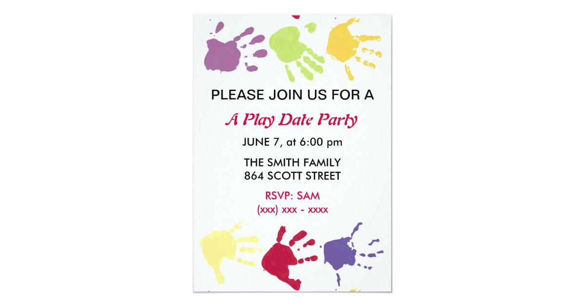A Play Date Party Kids Invitation