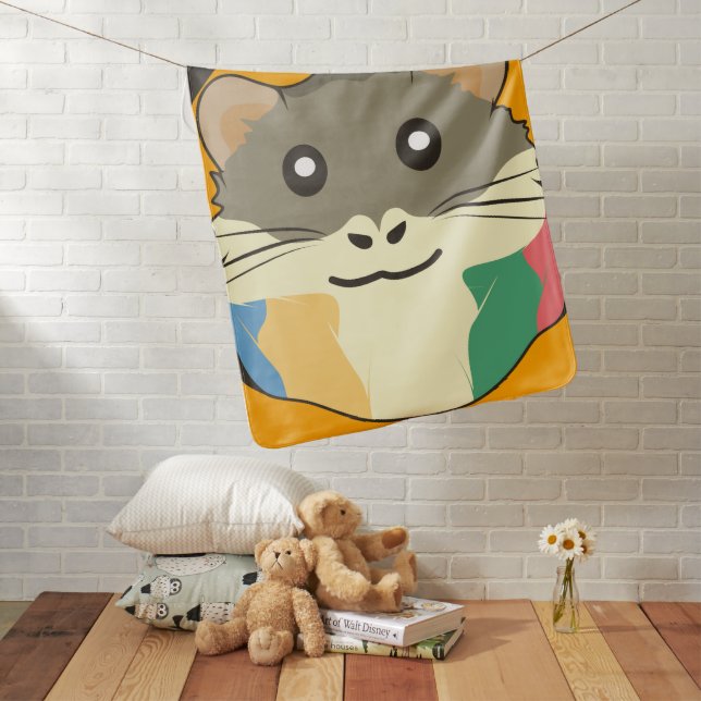 A playful and funny hamster baby blanket (In Situ)