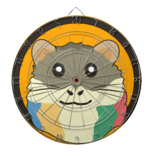 A playful and funny hamster dart board