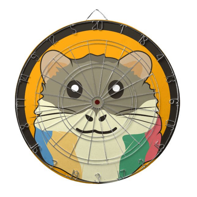 A playful and funny hamster dart board (Front)