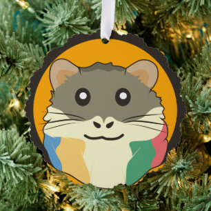 A playful and funny hamster ornament card