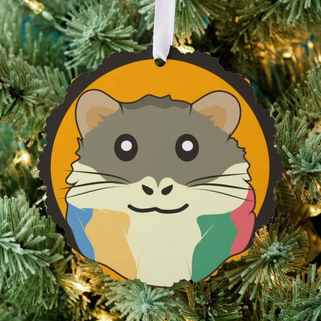A playful and funny hamster ornament card (Insitu (Tree))