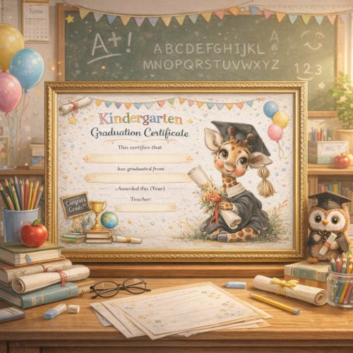 A Playful Giraffe Honoring Early Achievements