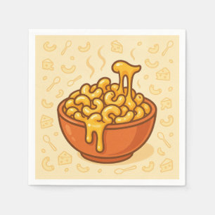 A playful, illustration of Mac and Cheese Napkins