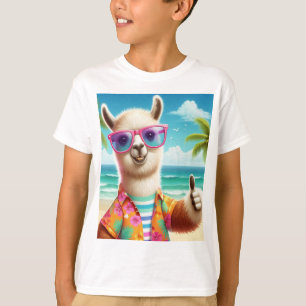 A playful llama wearing sunglasses T-Shirt