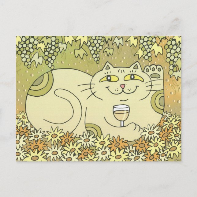 A Pleasing Glass of Pinot Grigio Postcard (Front)