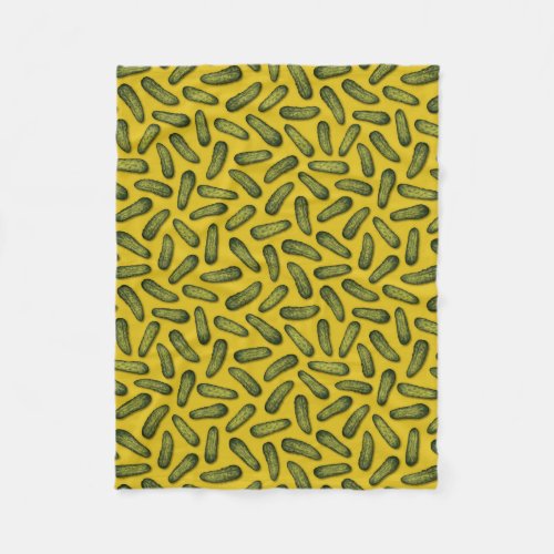 A Plethora Of Pickles _ Green  Yellow Gherkins Fleece Blanket