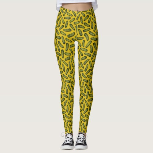 A Plethora Of Pickles _ Green  Yellow Gherkins Leggings