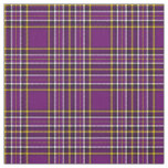 A Plum purple plaid, with gold/white/black stripe Fabric