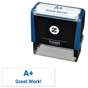 A Plus A+ Great Work Custom Text Teacher Grade Self-inking Stamp