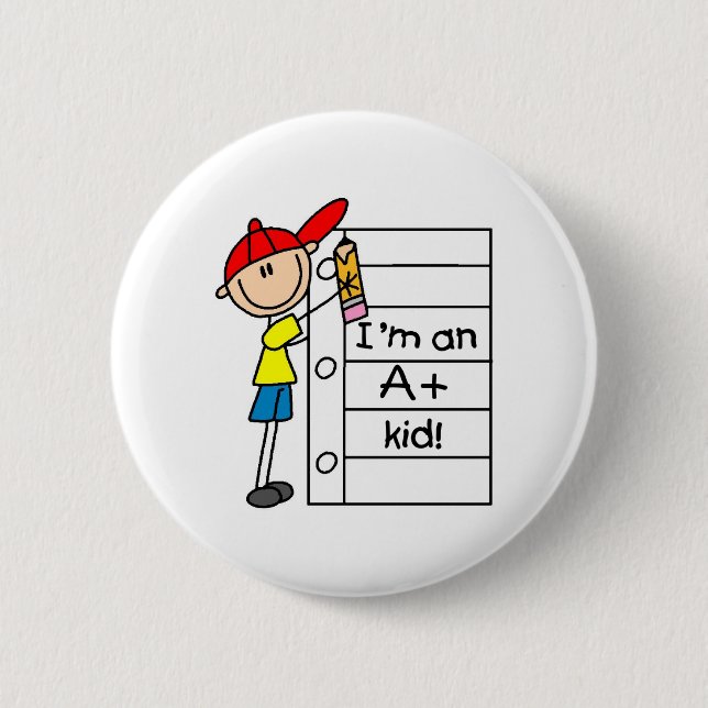 A Plus Kid Pinback Button (Front)