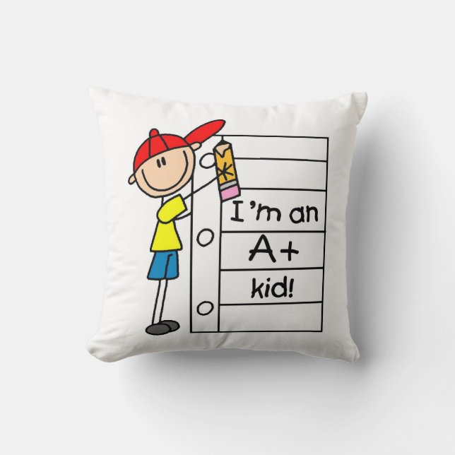 A Plus Kid Throw Pillow (Front)