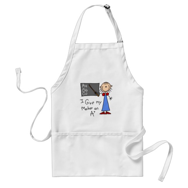 A Plus Teacher Adult Apron (Front)