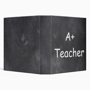 A Plus Teacher Chalkboard Design Gift Idea 3 Ring Binder