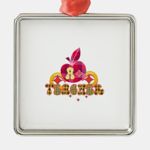 A Plus Teacher Metal Ornament