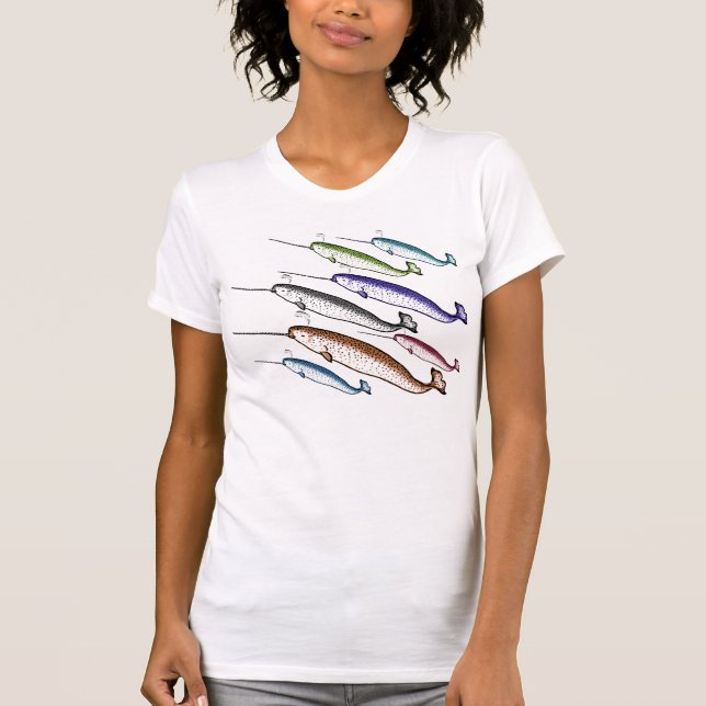 A Pod of Narwhals! Unicorns of the sea! T-Shirt (Front)