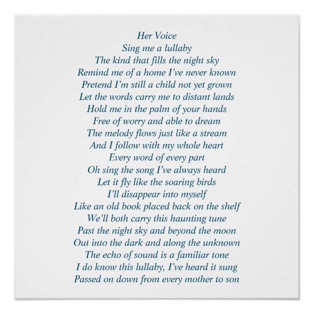 A poem about a mother and son poster (Front)