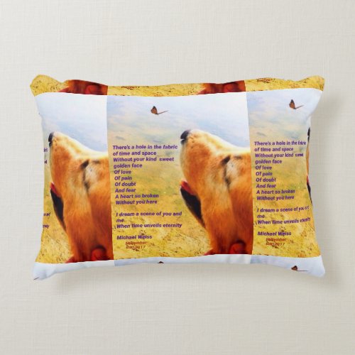 A poem celebrating the memory of a lost pet accent pillow