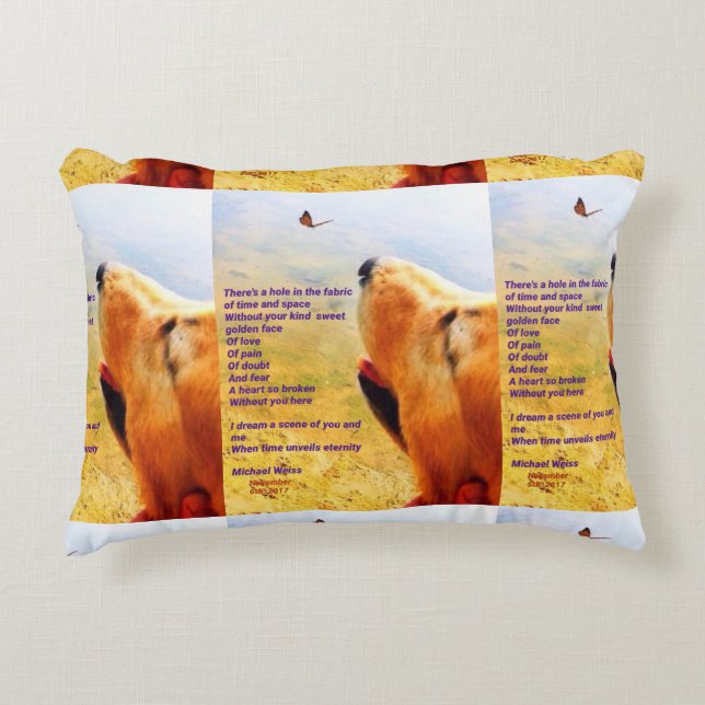 A poem celebrating the memory of a lost pet accent pillow (Front)
