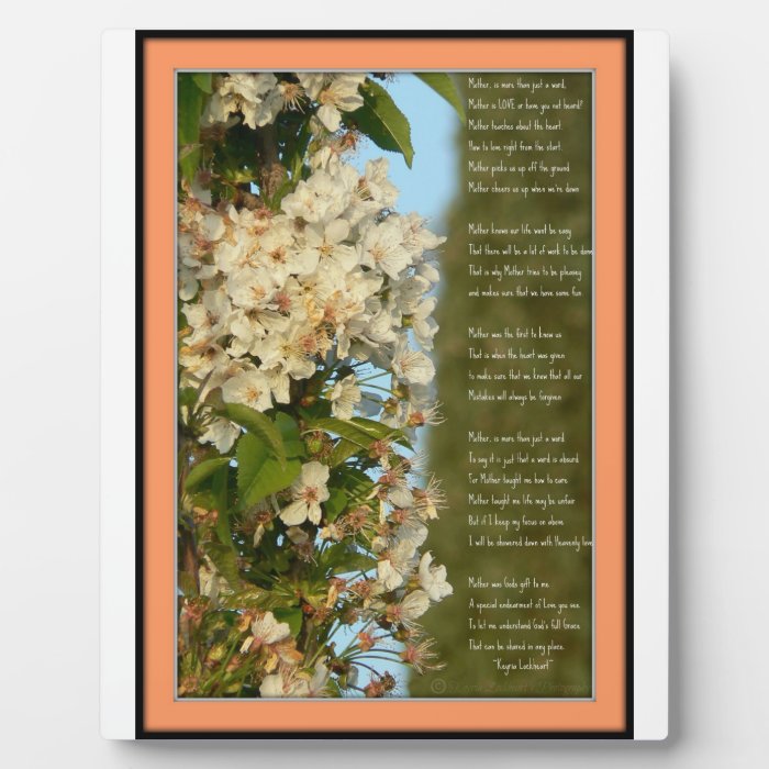 Poem for Mom Photo Plaques