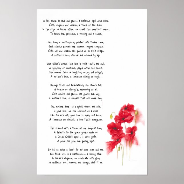 A Poem For Mother "Wilde Style" Poster (Front)
