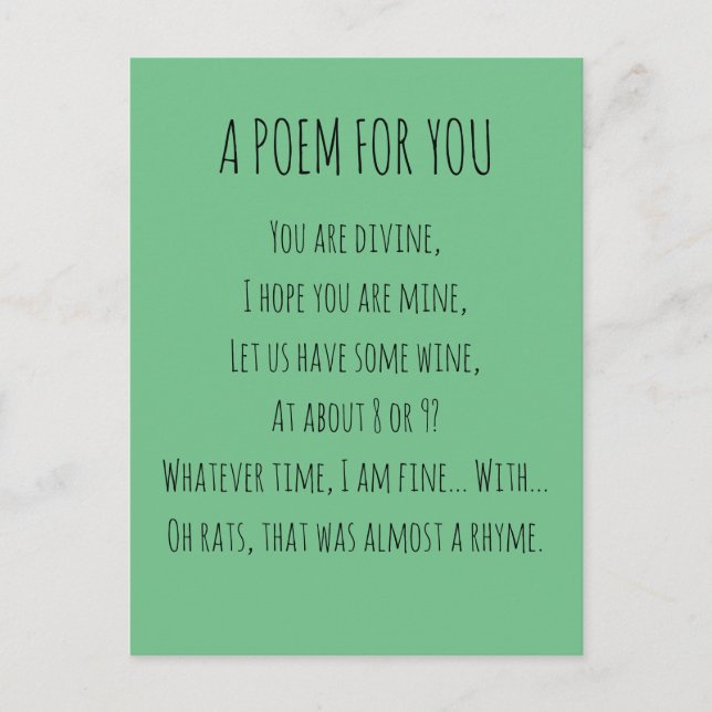 A Poem For You Postcard (Front)