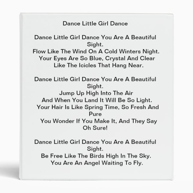 A Poem for your Daughter Binder (Front)