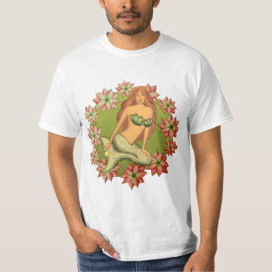 A Poinsettia Mermaid T-Shirt
