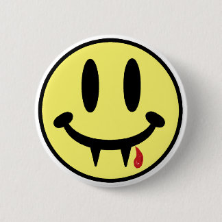 A pointy smile pinback button