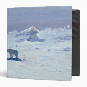 A Polar Bear Hunting in Moonlit Night, 1899 3 Ring Binder