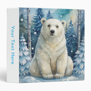A Polar Bear in Winter 3 Ring Binder