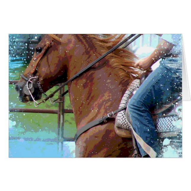 A Pole Bending Horse Cards (Front Horizontal)
