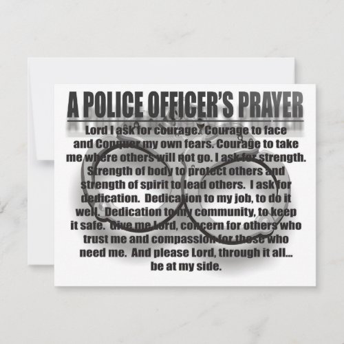 A POLICE OFFICER'S PRAYER PERSONALIZED ANNOUNCEMENTS